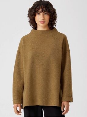 Eileen Fisher Boiled Wool Boxy Sweater Small